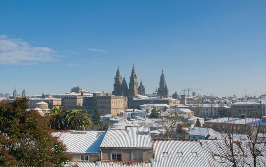 Santiago di compostela con la neve