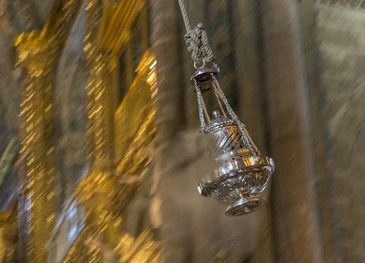 Il botafumeiro in movimento