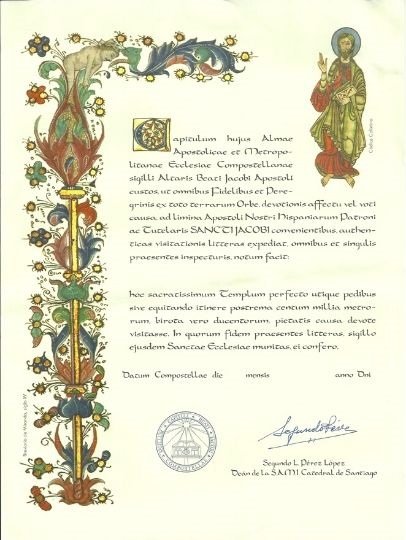 L'attestato chiamato compostela