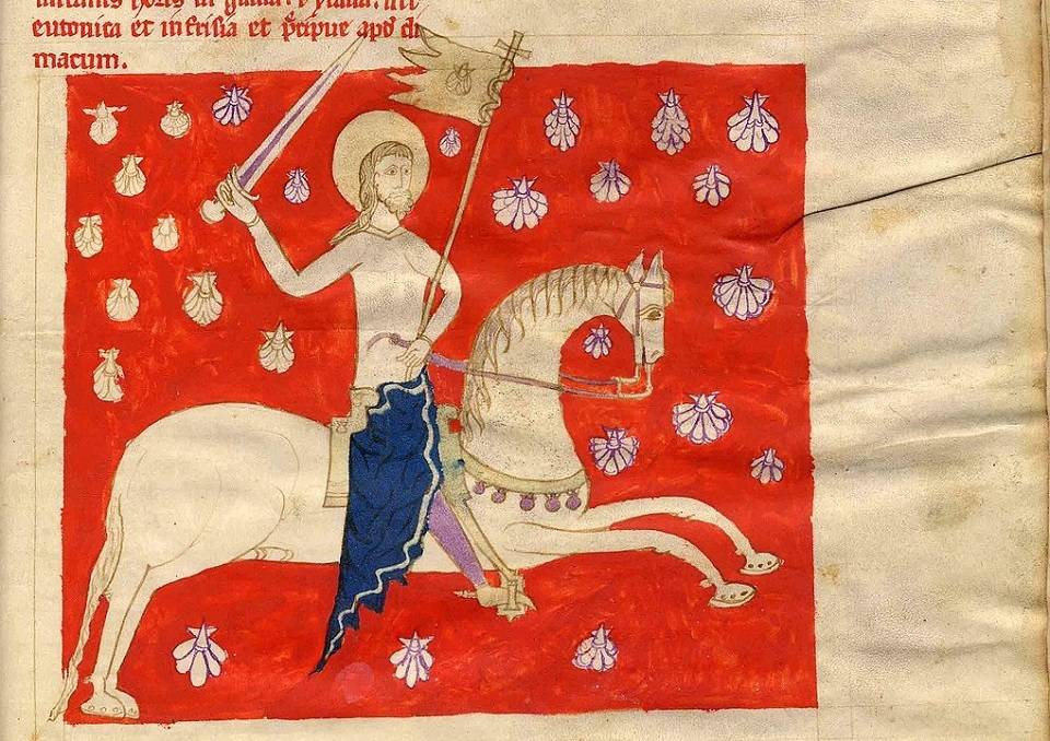 Particolare del Codex Calixtinus Santiago in battaglia